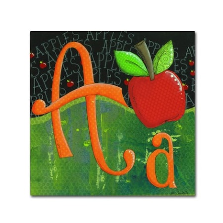 Maureen Lisa Costello 'A For Apple' Canvas Art,14x14